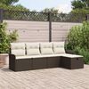 vidaXL Ensemble de canapé de jardin 5 pcs Marron Poly rotin