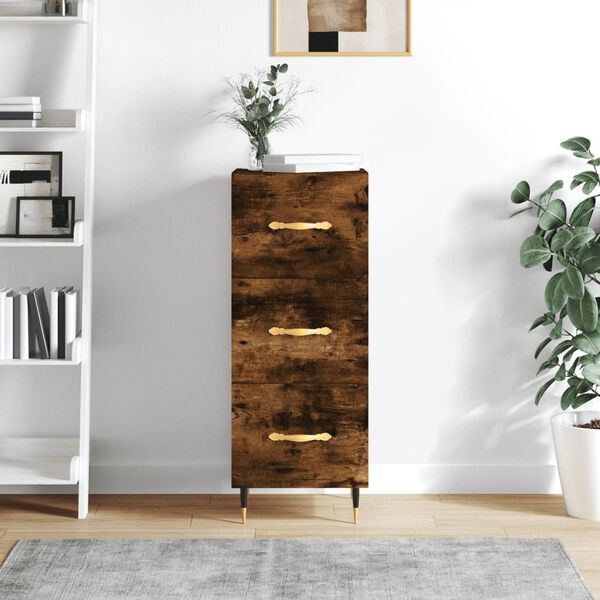 vidaXL Buffet Ch&ecirc;ne fum&eacute; 34,5x34x90 cm Bois d'ing&eacute;nierie
