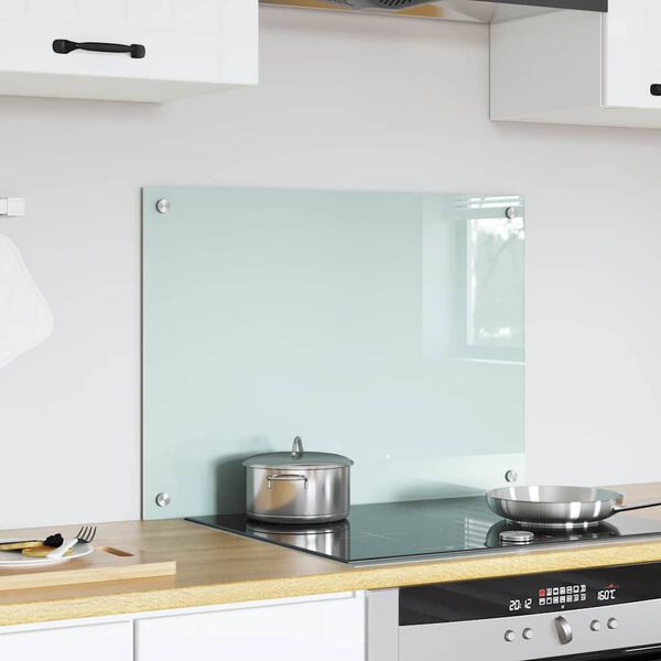 vidaXL Protection de cuisine Blanc 70 x 50 cm verre trempé