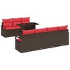vidaXL Ensemble de canap&eacute; de jardin 8 pc Marron Poly rotin