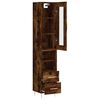 vidaXL Buffet haut Ch&ecirc;ne fum&eacute; 34,5x34x180 cm Bois d'ing&eacute;nierie