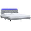 vidaXL Cadre de lit avec LED sans matelas gris clair 200x200 cm tissu