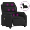 vidaXL Fauteuil de massage inclinable &eacute;lectrique Noir Tissu