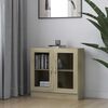 vidaXL Armoire &agrave; vitrine Ch&ecirc;ne sonoma 82,5x30,5x80cm Bois d'ing&eacute;nierie