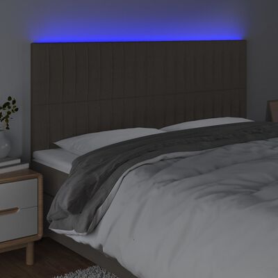 vidaXL Tête de lit à LED Taupe 160x5x118/128 cm Tissu