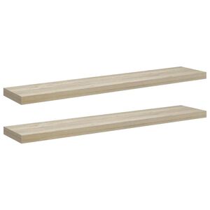 vidaXL &Eacute;tag&egrave;res murales flottantes 2 pcs Ch&ecirc;ne 120x23,5x3,8 cm MDF