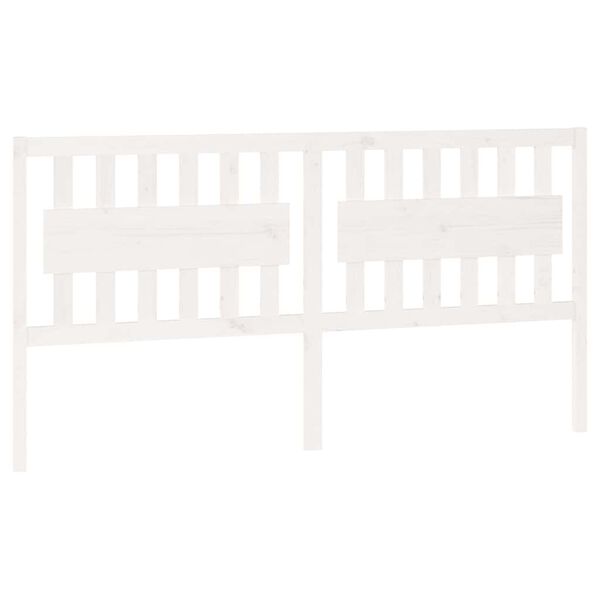 vidaXL T&ecirc;te de lit Blanc 185,5x4x100 cm Bois massif de pin