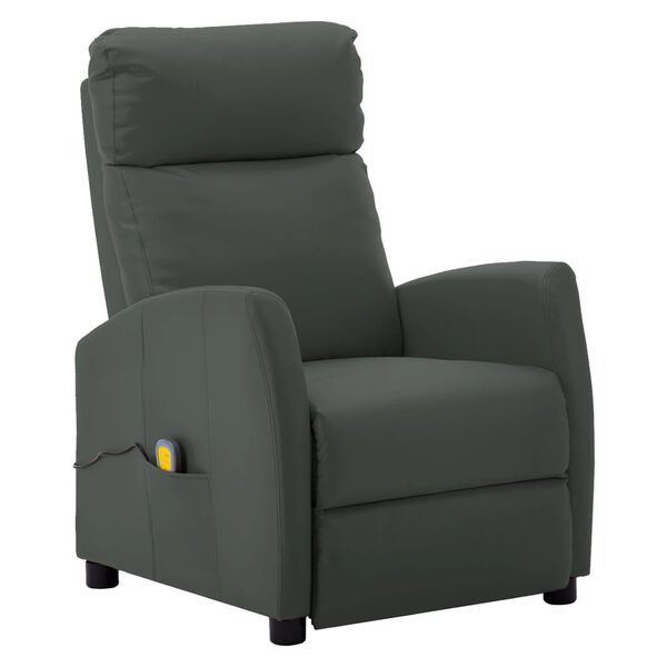 vidaXL Fauteuil de massage &eacute;lectrique Gris Similicuir