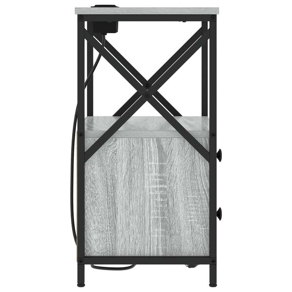 vidaXL Cabinet de chevet avec tiroir 2 pcs Gris Sonoma 40 x 31 x 60 cm