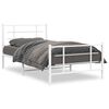 vidaXL Cadre de lit m&eacute;tal sans matelas et pied de lit blanc 100x200 cm