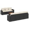 vidaXL Salon de jardin 8 pcs avec coussins noir r&eacute;sine tress&eacute;e