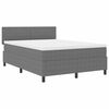 vidaXL Lit &agrave; ressort LED Gris clair et blanc 140 x 190 cm