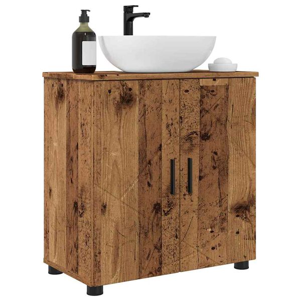 vidaXL Cabinet de salle de bain avec porte Bois Ancien 61 x 35 x 64 cm