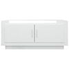 vidaXL Table basse blanc brillant 102x50x45 cm bois d'ing&eacute;nierie