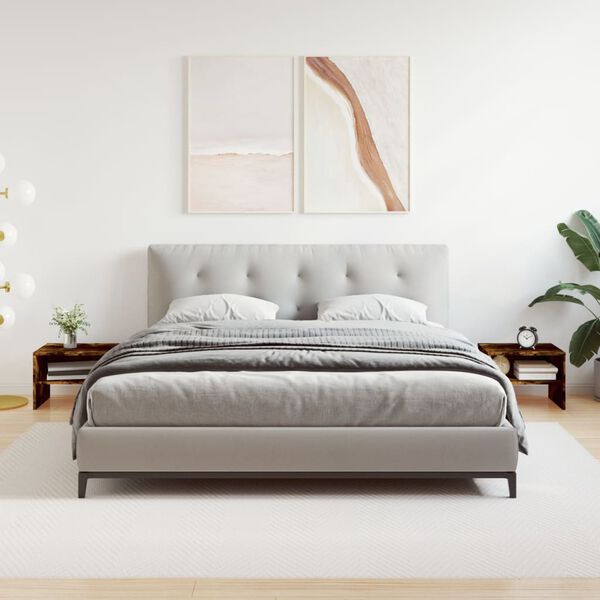 vidaXL Tables de chevet 2 pcs Ch&ecirc;ne fum&eacute; 40x30x30 cm Bois d'ing&eacute;nierie