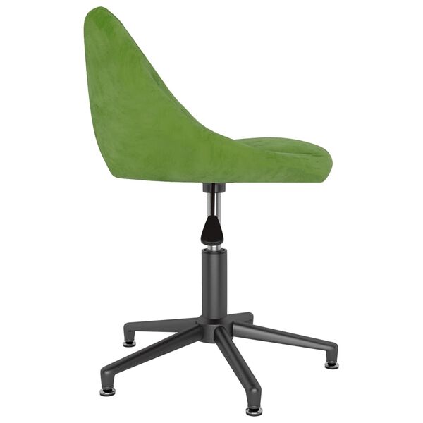 vidaXL Chaise pivotante de salle &agrave; manger Vert clair Velours