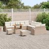 vidaXL Ensemble de canap&eacute; de jardin 13 pcs Beige polyrotin