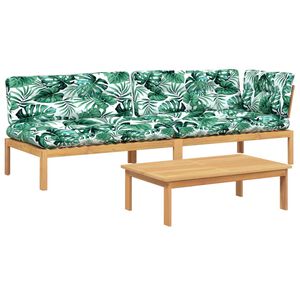 vidaXL Salon palette de jardin avec coussins 3pcs bois d'acacia massif