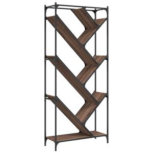 vidaXL Biblioth&egrave;que ch&ecirc;ne marron 79x30x180 cm bois ing&eacute;nierie et m&eacute;tal