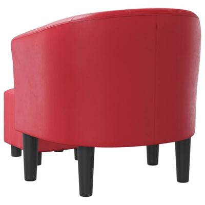 vidaXL Chaise cabriolet avec repose-pied rouge similicuir