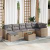vidaXL Salon de jardin avec coussins 8 pcs beige r&eacute;sine tress&eacute;e