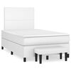 vidaXL Sommier &agrave; lattes de lit avec matelas Blanc 120x200cm Similicuir