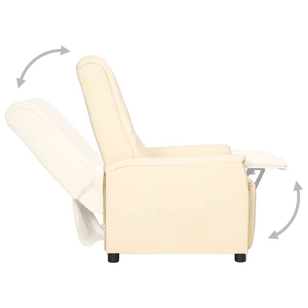 vidaXL Fauteuil inclinable Cr&egrave;me Similicuir