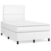 vidaXL Sommier &agrave; lattes de lit avec matelas Blanc 120x200cm Similicuir