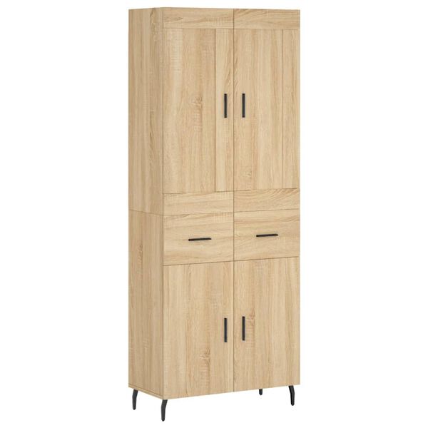vidaXL Buffet haut Chêne sonoma 69,5x34x180 cm Bois d'ingénierie