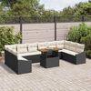 vidaXL Ensemble de salle &agrave; manger pour jardin 11 pcs Noir et Cr&egrave;me