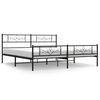 vidaXL Cadre de lit m&eacute;tal sans matelas avec pied de lit noir 200x200cm