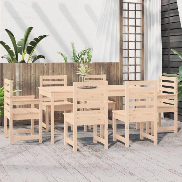 vidaXL Ensemble à manger de jardin 7 pcs bois massif de pin