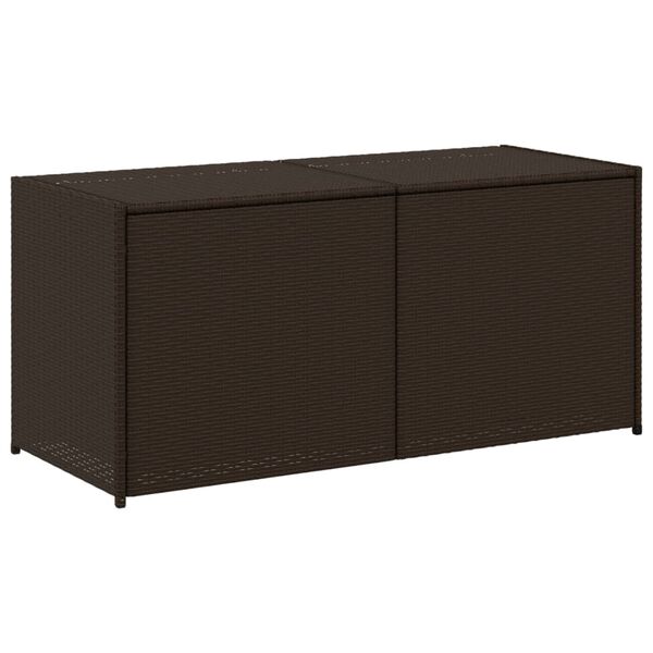 vidaXL Bo&icirc;te de rangement de jardin marron 283L r&eacute;sine tress&eacute;e