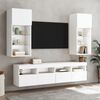 vidaXL Meubles TV muraux avec lumi&egrave;res LED 2 pcs blanc 40x30x40 cm