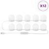vidaXL Lampes miroir 12 pi&egrave;ces Blanc 4,5 x 4,5 x 4,7 cm Plastique