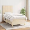 vidaXL Sommier &agrave; lattes de lit avec matelas Cr&egrave;me 80x200 cm Tissu
