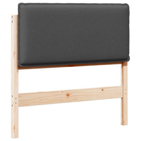 vidaXL T&ecirc;te de lit capitonn&eacute;e Gris Naturel et Fonc&eacute; 75 cm Pin massif