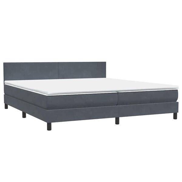 vidaXL Sommier &agrave; lattes de lit et matelas gris fonc&eacute; 200x210cm velours