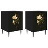 vidaXL Table de chevet BREMEN 2 pc Ch&ecirc;ne noir 36 x 33 x 51 cm
