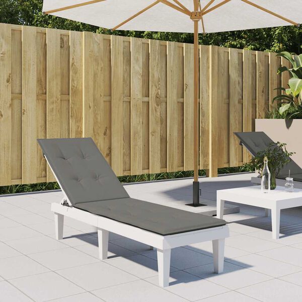 vidaXL Coussin de chaise longue gris foncé mélangé (75+105) x 50 x 4 cm