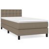 vidaXL Sommier &agrave; lattes de lit avec matelas Taupe 80x200 cm Tissu