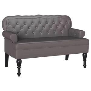 vidaXL Banc Chesterfield Gris 119,5 x 64,5 x 75 cm Cuir synth&eacute;tique