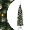 vidaXL Arbre de No&euml;l artificiel slim Vert et blanc 120 cm