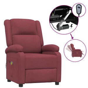 vidaXL Fauteuil &eacute;lectrique de massage Bordeaux Tissu