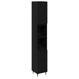 vidaXL Cabinet de salle de bain Ch&ecirc;ne noir 30 x 30 x 190 cm