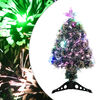 vidaXL Arbre de No&euml;l pr&eacute;-&eacute;clair&eacute; vert et blanc 64 cm fibre optique