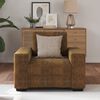vidaXL | Fauteuil | avec coussin Marron Faux cuir et bois