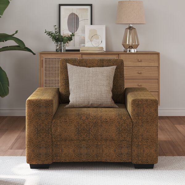 vidaXL | Fauteuil | avec coussin Marron Faux cuir et bois