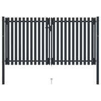 vidaXL Portail de clôture à double porte Acier 306x200 cm Anthracite