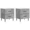 vidaXL Cabinet de chevet 2 pi&egrave;ces Gris b&eacute;ton 43 x 34,5 x 47,5 cm
